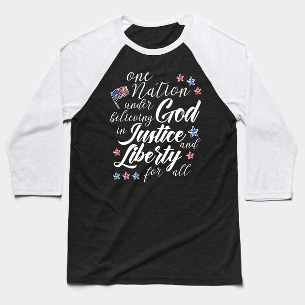 nation under believing god 4th of July outfit Baseball T-Shirt by jodotodesign